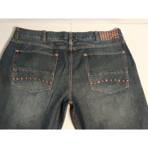Y2K Sean John Vintage Clayton Jeans Button Fly Studded Streetwear Hip Hop 40/34 - Picture 1 of 10